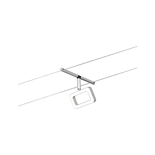 Paulmann 94482 LED Seilsytem Frame Einzelspot incl. 1x4,8 W Warmweiß Chrom matt, Chrom Kunststoff, Metall Beleuchtungssystem 3000 K von Paulmann