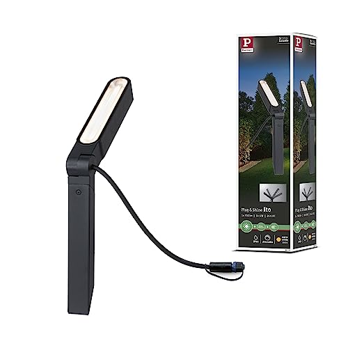 Paulmann 94545 Plug & Shine LED Außenleuchte Plug & Shine Spot Ito IP65 incl. 1x6 Watt dimmbar Außenleuchten Anthrazit Metall, Kunststoff 3000 K von Paulmann