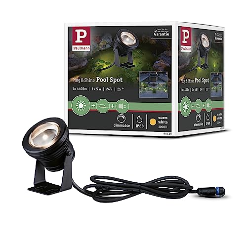 Paulmann 94559 Plug & Shine LED Außenleuchte Spot Teichleuchte IP68 incl. 1x5 W dimmbar Warmweiß Schwarz Aluminium 3000 K von Paulmann