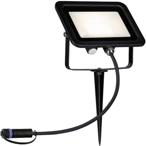 Paulmann 94575 Plug & Shine LED Außenleuchte Gartenstrahler Fluter IP65 Warmweiß incl. 1x15,5 Watt Schwarz Aluminium Spot 3000 K von Paulmann