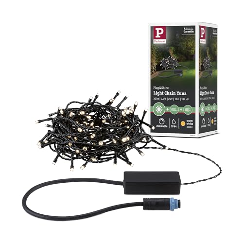 Paulmann 94641 Plug & Shine LED Lichterkette Yuna 3000K 12,4m IP44 2,5W Schwarz von Paulmann