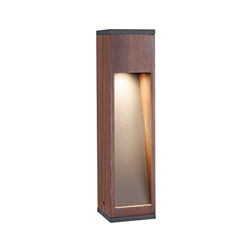 Paulmann 94677 LED Außenleuchte Pollerleuchte Trabia IP44 400mm eckig incl. 1x3,5 Watt Outdoor Holz 3000 K GU10 von Paulmann