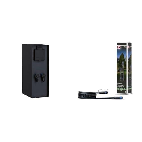 Paulmann 94700 Plug & Shine Außenleuchte Zubehör & 939.26 Outdoor Plug & Shine Connector 2m 1in-2out IP68 2x1,5mm² 93926 Verlängerungskabel Verbindungskabel Aussenbeleuchtung von Paulmann
