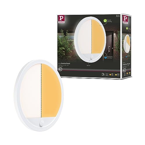 Paulmann 94706 LED Außenleuchte Panel Smart Home Zigbee Lamina Sensor IP44 rund 280mm 2200-3000K 14W 1150lm Weiß Kunststoff Tunable Warm von Paulmann