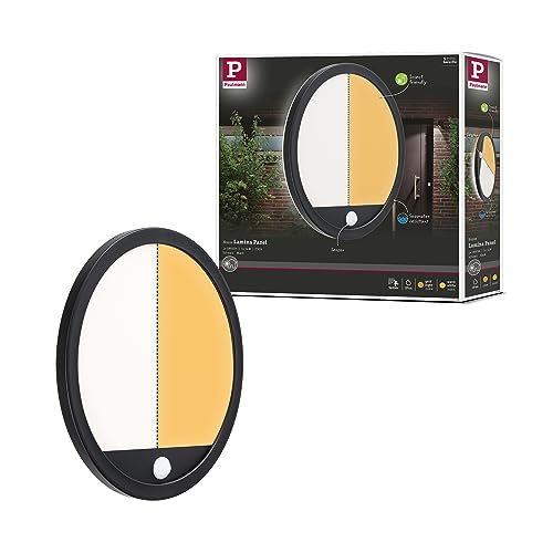 Paulmann 94708 LED Außenleuchte Panel Smart Home Zigbee Lamina Sensor IP44 rund 280mm 2200-3000K 14W 1150lm Schwarz Kunststoff Tunable Warm Paulmann 94708 LED Außenleuchte Panel Smart Home Zigbee Lamina Sensor IP44 rund 280mm 2200-3000K 14W 1150lm Schwarz Kunststoff Tunable Warm von Paulmann