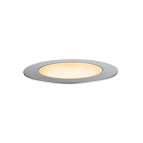 Paulmann 94721 Plug & Shine LED Außenleuchte Bodeneinbauleuchte Floor insektenfreundlich IP67 2200K 2W Silber rund dimmbar Edelstahl von Paulmann