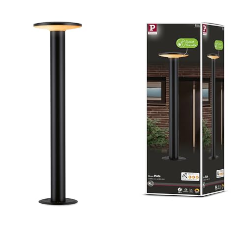 Paulmann 94755 LED Außenleuchte Pollerleuchte Smart Home Zigbee Plate insektenfreundlich IP44 600mm Tunable Warm 280lm 230V dimmbar Anthrazit Metall von Paulmann