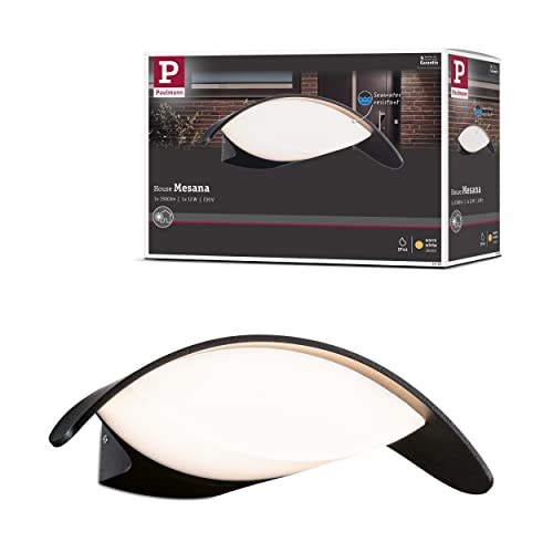 Paulmann 94765 LED Außenwandleuchte Mesana IP44 12W 800lm 240x165mm Anthrazit Aluminium 3000K seewasserresistent Outdoor Wandleuchte von Paulmann