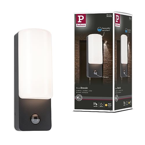 Paulmann 94851 LED Außenwandleuchte Bonnie Bewegungsmelder IP44 93x77mm 3000K 8,5W 560lm 230V Anthrazit Aluminium Außenleuchte von Paulmann