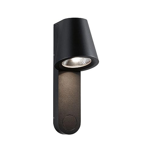 Paulmann 94862 LED Außenwandleuchte Caissa Bewegungsmelder mit Hochfrequenz-Sensor IP44 105x127mm 3000K 9W 700lm 230V 65° Anthrazit Außenleuchte von Paulmann