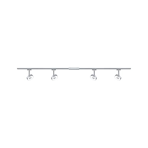 Paulmann 96895 LED Deckenleuchte URail Schienensystem Strahler Set Circle, Deckenlampe Schwenkbar Spot 4-flammig Chrom Matt 2700K Warmweiß 5 W von Paulmann