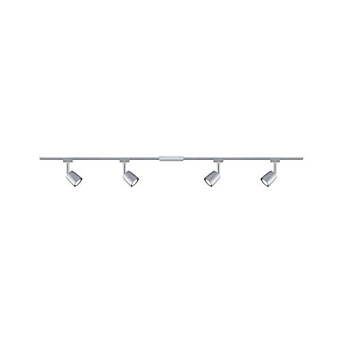 Paulmann 96897 URail Schienensystem Set Cover max. 4x10 Watt Lichtschiene Chrom matt, Chrom Deckenlampe Metall, Kunststoff Deckenschiene GU10 von Paulmann