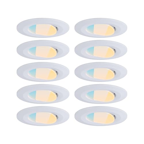 Paulmann 98197 LED Einbauleuchte Calla 10er-Set IP65 rund 90mm 30° 10x5W 10x430lm 230V White Switch Weiß matt von Paulmann