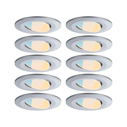 Paulmann 98199 LED Einbauleuchte Calla 10er-Set IP65 rund 90mm 30° 10x5W 10x430lm 230V White Switch Chrom matt von Paulmann