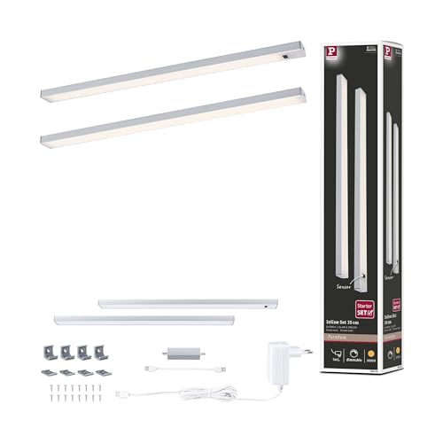 Paulmann 98608 LED Unterschrankleuchte Inline Starterset 2x4W 350x26mm 2x350lm 24V Chrom matt 3000K dimmbar Paulmann 98608 LED Unterschrankleuchte Inline Starterset 2x4W 350x26mm 2x350lm 24V Chrom matt 3000K dimmbar von Paulmann