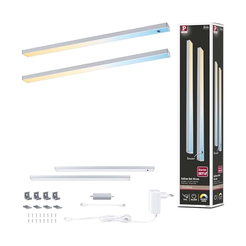 Paulmann 98609 LED Unterschrankleuchte Inline Starterset 2x4W 350x26mm 2x350lm 24V Chrom matt Tunable White Paulmann 98609 LED Unterschrankleuchte Inline Starterset 2x4W 350x26mm 2x350lm 24V Chrom matt Tunable White von Paulmann