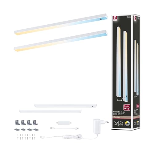 Paulmann 98611 LED Unterschrankleuchte Inline Starterset 2x4W 350x26mm 2x350lm 24V Weiß matt Tunable White Paulmann 98611 LED Unterschrankleuchte Inline Starterset 2x4W 350x26mm 2x350lm 24V Weiß matt Tunable White von Paulmann