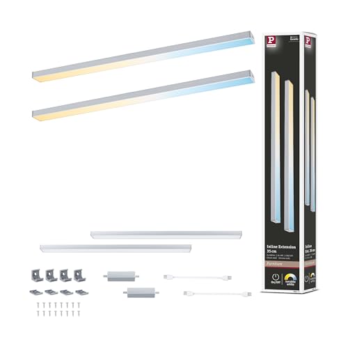 Paulmann 98613 LED Unterschrankleuchte Inline Ergänzungsset 2x4W 350x26mm 2x350lm 24V Chrom matt Tunable White Paulmann 98613 LED Unterschrankleuchte Inline Ergänzungsset 2x4W 350x26mm 2x350lm 24V Chrom matt Tunable White von Paulmann