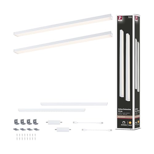 Paulmann 98614 LED Unterschrankleuchte Inline Ergänzungsset 2x4W 350x26mm 2x350lm 24V Weiß matt 3000K dimmbar von Paulmann
