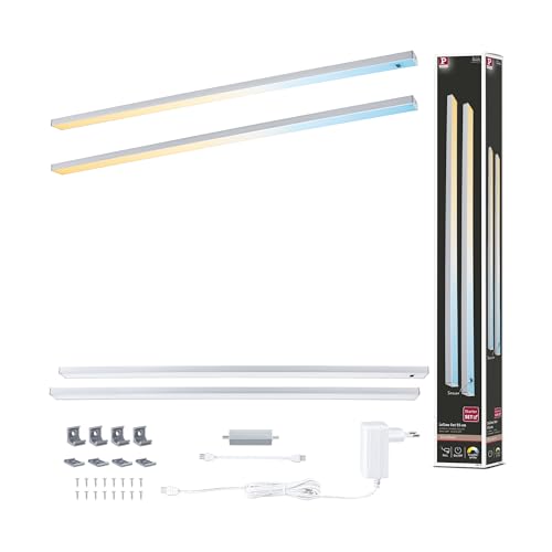 Paulmann 98617 LED Unterschrankleuchte Inline Starterset 2x6W 550x26mm 2x500lm 24V Chrom matt Tunable White Paulmann 98617 LED Unterschrankleuchte Inline Starterset 2x6W 550x26mm 2x500lm 24V Chrom matt Tunable White von Paulmann