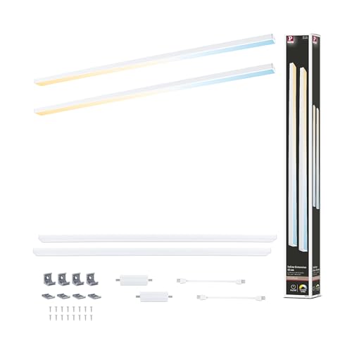 Paulmann 98623 LED Unterschrankleuchte Inline Ergänzungsset 2x6W 550x26mm 2x500lm 24V Weiß matt Tunable White von Paulmann