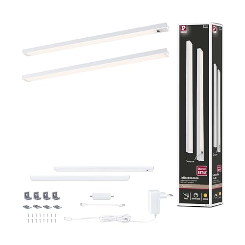 Paulmann 98624 LED Unterschrankleuchte Inline Starterset 2x4W 350x26mm 2x350lm 24V Weiß matt 3000K dimmbar von Paulmann