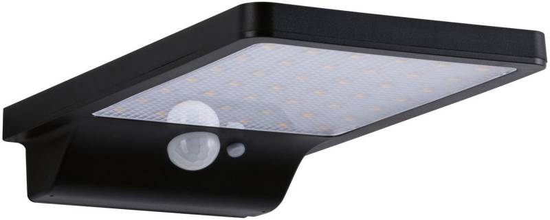 Paulmann Außen-Wandleuchte Solveig, LED fest integriert, Warmweiß, Schwarz IP44 Warmweiß mit Dämmerungssensor und Bewegungsmelder von Paulmann