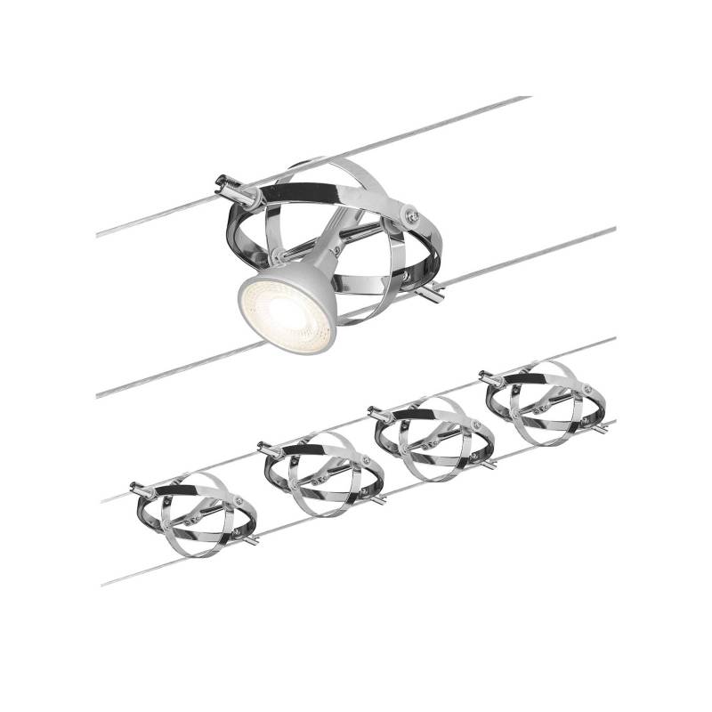 Paulmann Cardan Seilsystem 4fl. chrom matt/chrom von Paulmann
