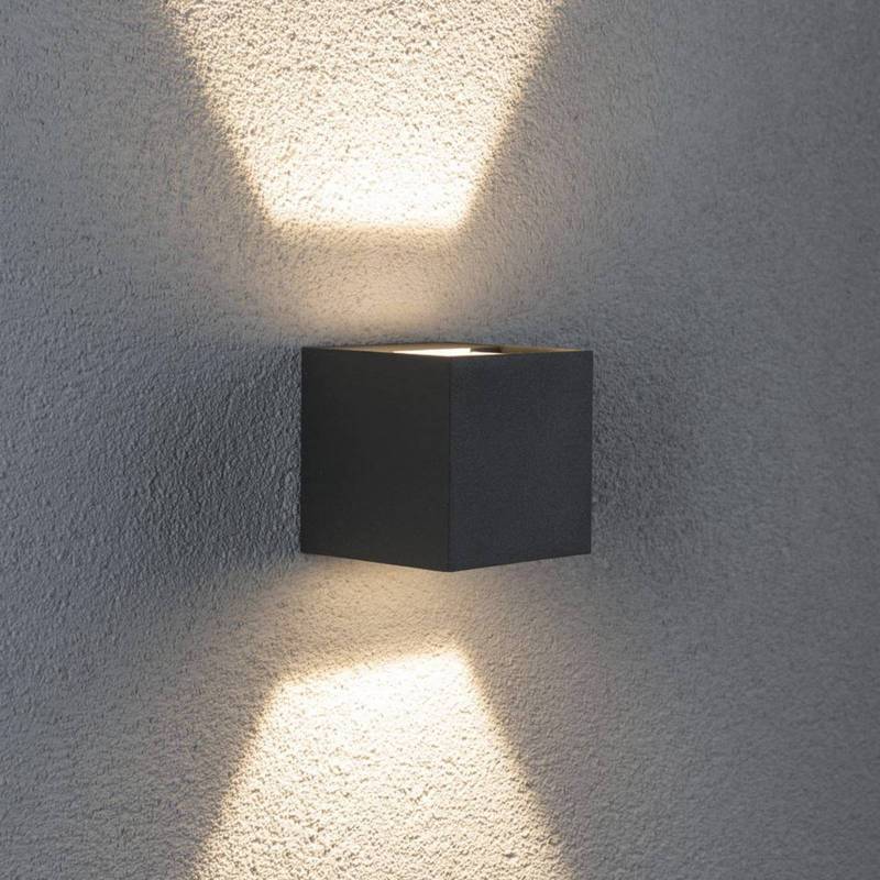 Paulmann Cybo LED-Außenwandleuchte, 2.700 K, 8 x 8 cm, grau von Paulmann