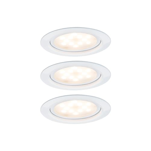 Paulmann 93554 LED Möbeleinbauleuchten Micro Line 3er-Set rund incl. 3x4,5 Watt Schrankleuchte Weiß Schranklicht Metall Küchenlampe 2700 K von Paulmann