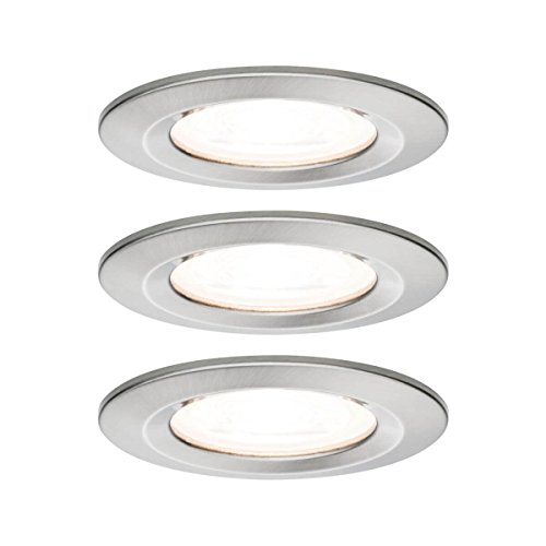 Paulmann Einbauleuchte LED Nova rund 6,5W GU10 Eisen IP44 spritzwassergeschützt 3er-Set starr 3-Stufen-Dimmbar von Paulmann