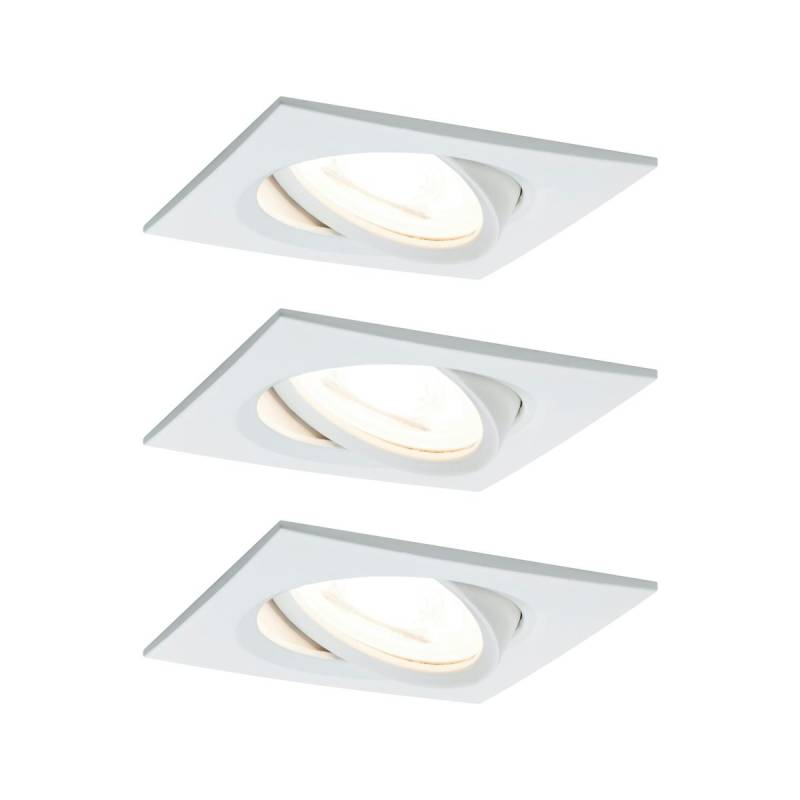 Paulmann Einbauleuchte Nova 3er Set LED 3x6,5W GU10 weiß eckig von Paulmann