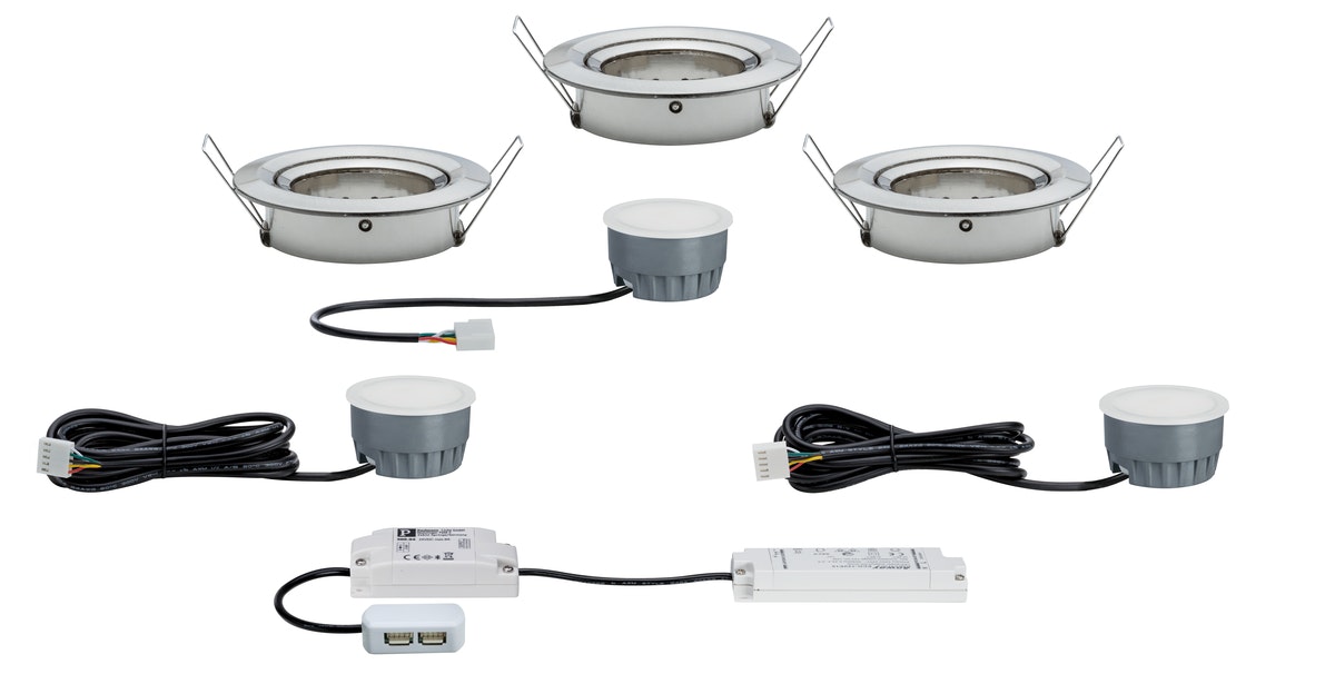 Paulmann Einbauleuchte Smart Coin LED 3x2 W Eisen Set mit Farblichtsteuerung, Dimm- und Schwenkfunktion von Paulmann