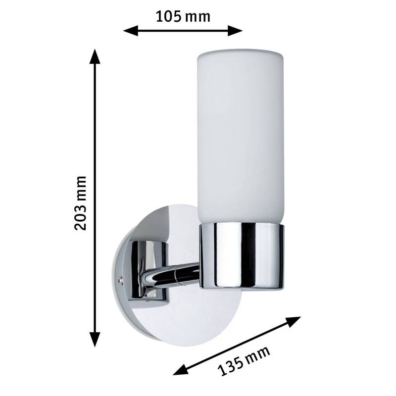 Paulmann Eleon Wandlampe IP44 chrom/opal 1-flammig von Paulmann
