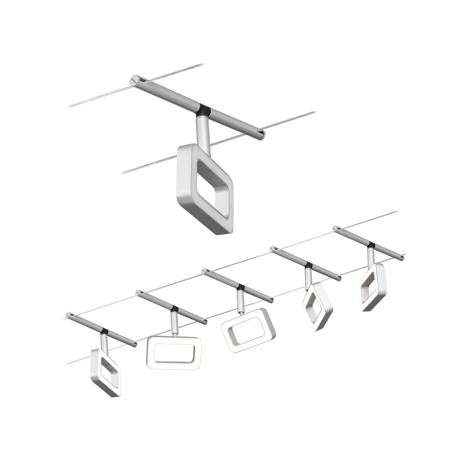 Paulmann Frame LED-Seilsystem 5fl. chrom matt Paulmann Frame LED-Seilsystem 5fl. chrom matt von Paulmann