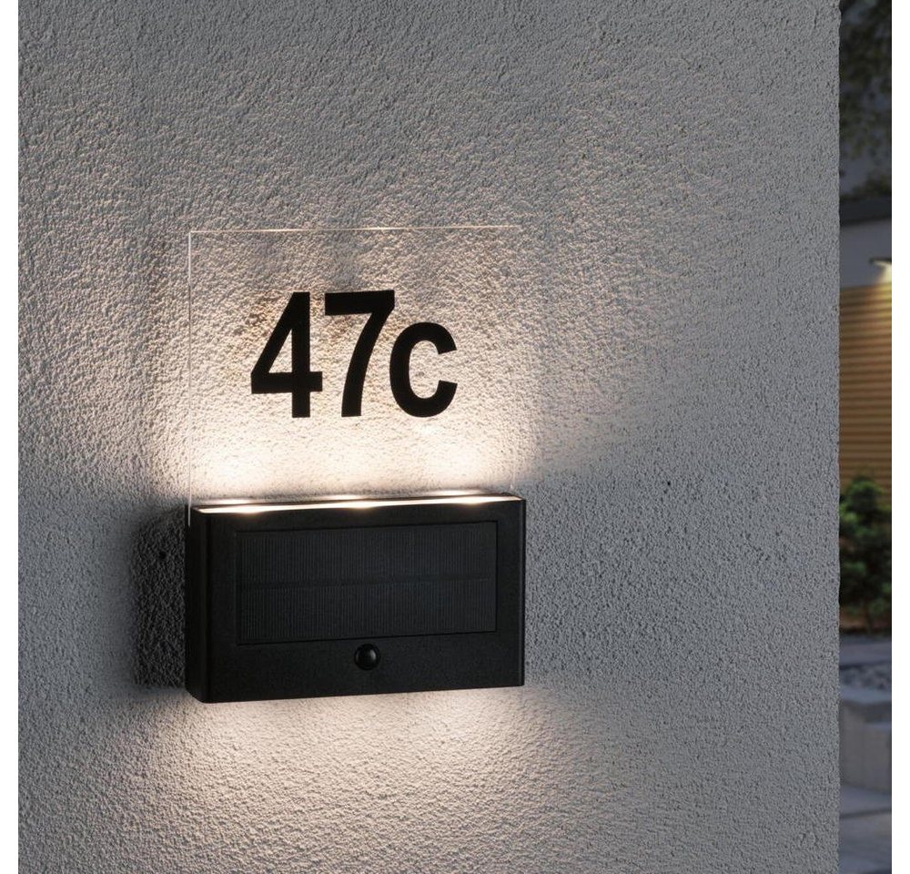 Paulmann Gartenleuchte LED Solar Hausnummernleuchte Neda in Anthrazit 2x0,5W 20lm IP44 mit, keine Angabe, Leuchtmittel enthalten: Ja, fest verbaut, LED, warmweiss, Hausnummernleuchten von Paulmann