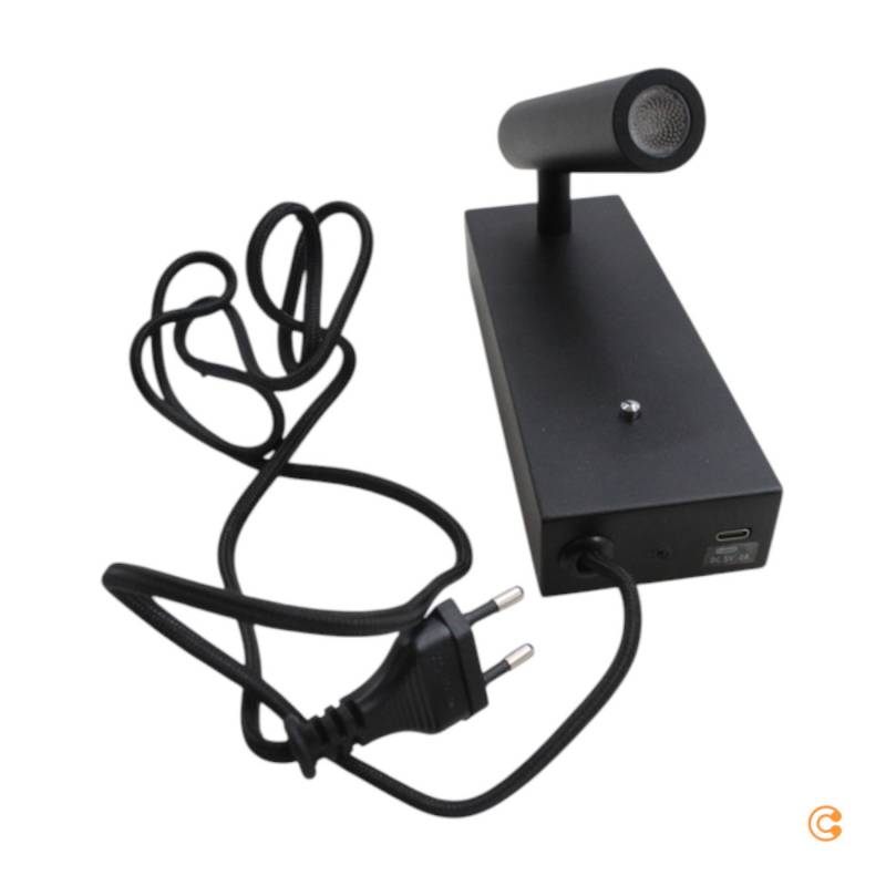 Paulmann Hulda Led Wandspot Leselampe Usb C 3 Step Dimmer Schwarz B-Ware von Paulmann