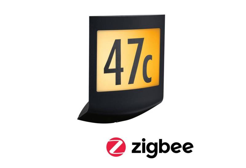 Paulmann LED Außen-Wandleuchte Padea IP44 198x71mm 8,2W 550lm 230V Anthrazit Kunststoff, LED fest integriert, Warmweiß, Smart Home Zigbee 3.0 Dämmerungssensor insektenfreundlich von Paulmann