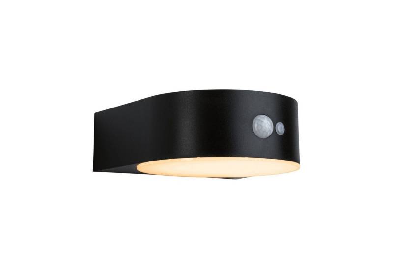 Paulmann LED Außen-Wandleuchte Solar Eileen IP44 2200K 300lm Schwarz, LED fest integriert, Warmweiß, Bewegungsmelder insektenfreundlich von Paulmann