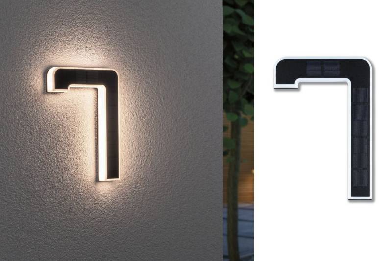 Paulmann LED Außen-Wandleuchte Solar Hausnummer, LED fest integriert, Warmweiß, LED-Modul, Hausnummern, Buchstaben wählbar, Akku wechselbar von Paulmann