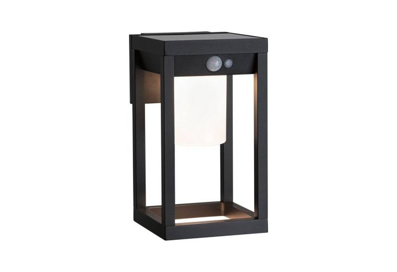 Paulmann LED Außen-Wandleuchte Solar Marisol IP44 3000K 350lm Schwarz, LED fest integriert, Warmweiß, Bewegungsmelder von Paulmann