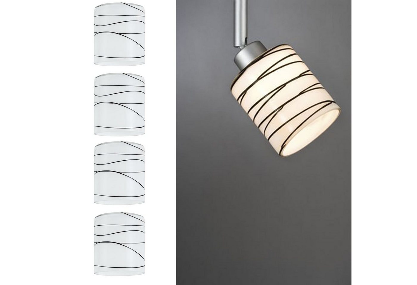 Paulmann Deckenleuchten 4er Set DecoSystems Schirm Zyli max.50W Glas Weiß/Schwarz, 4er Set DecoSystems Schirm Zyli max.50W Glas Weiß/Schwarz Paulmann Deckenleuchten 4er Set DecoSystems Schirm Zyli max.50W Glas Weiß/Schwarz, 4er Set DecoSystems Schirm Zyli max.50W Glas Weiß/Schwarz von Paulmann