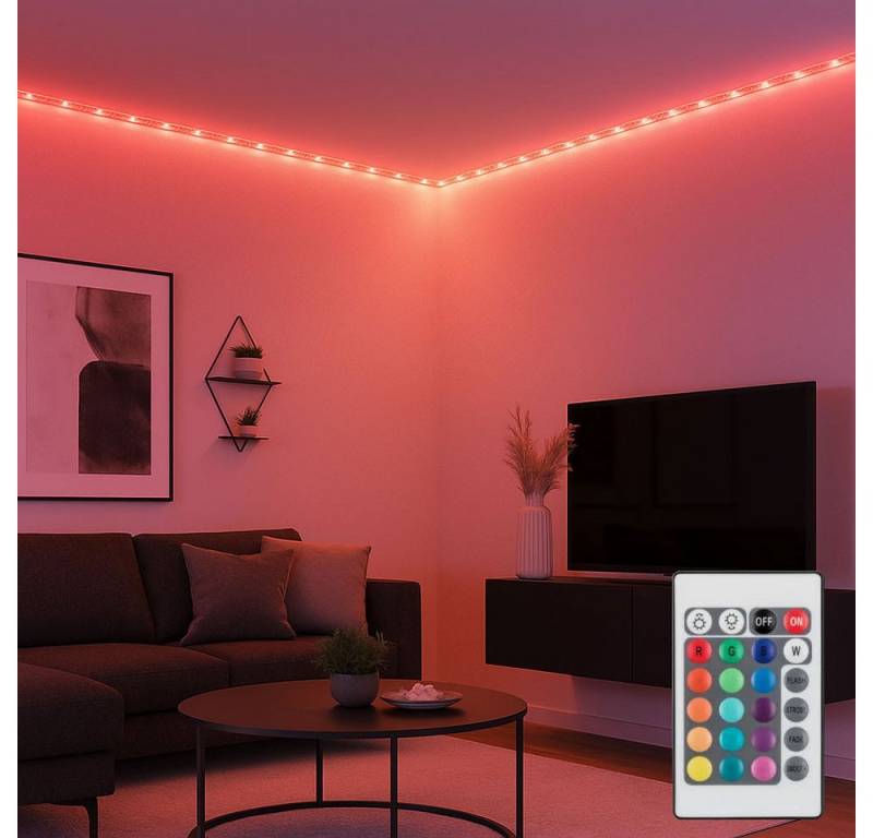 Paulmann LED Dekolicht, LED-Leuchtmittel fest verbaut, Farbwechsel, LED Band Lichtleiste dimmbar RGB Farbwechsel Fernbedienung H 1000 cm Paulmann LED Dekolicht, LED-Leuchtmittel fest verbaut, Farbwechsel, LED Band Lichtleiste dimmbar RGB Farbwechsel Fernbedienung H 1000 cm von Paulmann