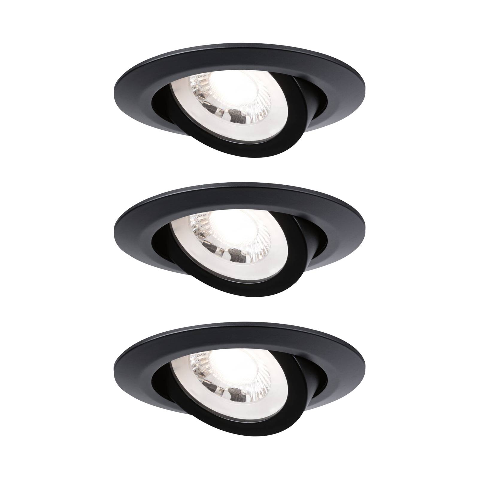 Paulmann LED-Einbaulampe 93367, Set 3x4,8W schwarz von Paulmann