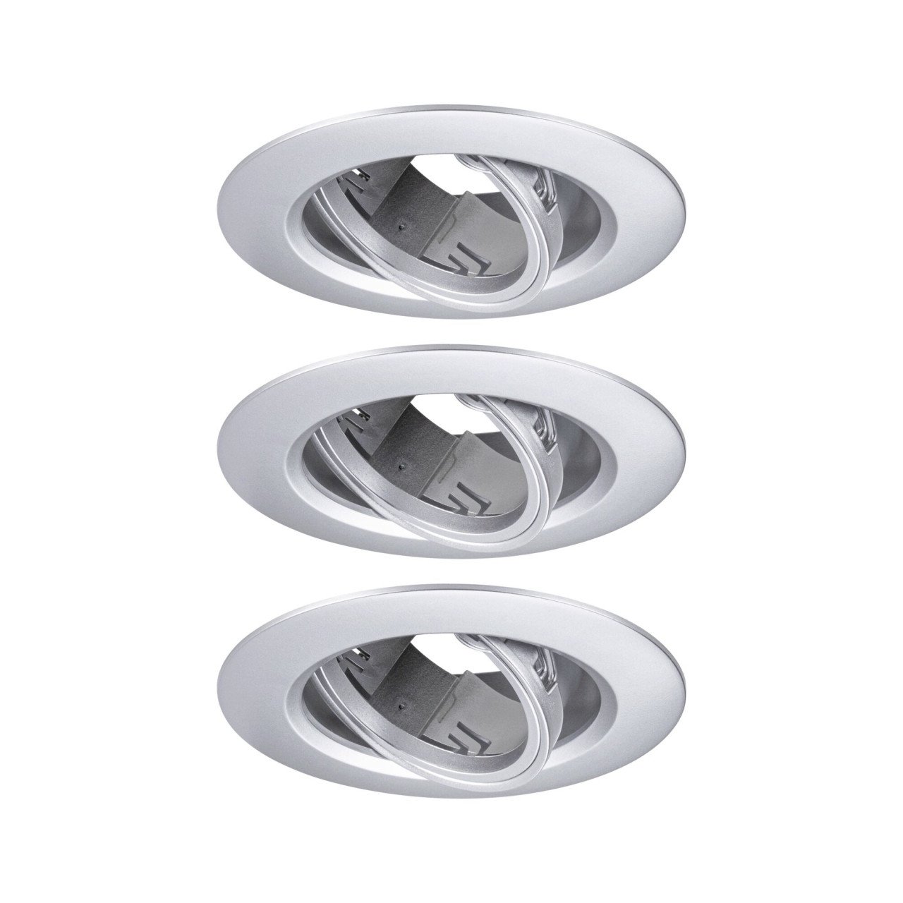 Paulmann LED Einbauleuchte 3er-Set chrom matt schwenkbar Ø 9 cm von Paulmann