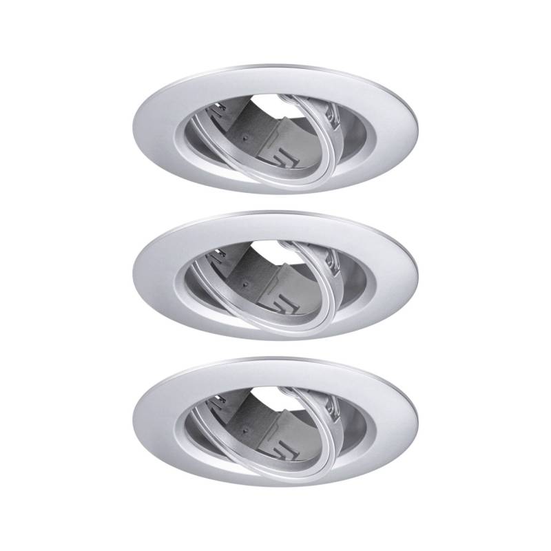 Paulmann LED Einbauleuchte 3er-Set chrom matt schwenkbar Ø 9 cm von Paulmann