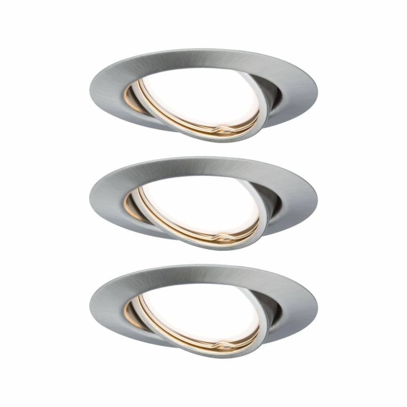 Paulmann LED Einbauleuchte Base 3er Basisset eisen 9 cm dimmbar GU10 von Paulmann