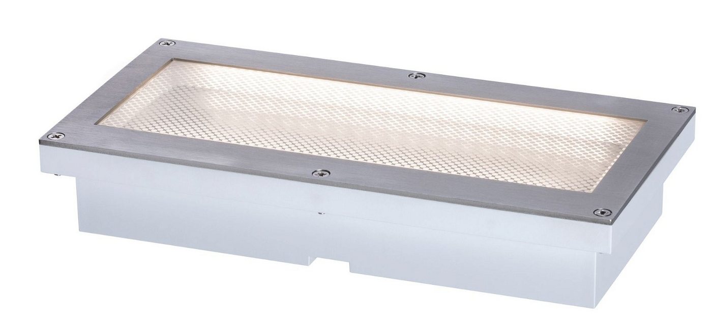 Paulmann LED Einbauleuchte Brick IP67 200x100mm 3000K 1,6W 50lm 230V Alu, Grau Metall, Edelstahl, LED fest integriert, Warmweiß, Bodeneinbauleuchte, Bewegungsmelder von Paulmann