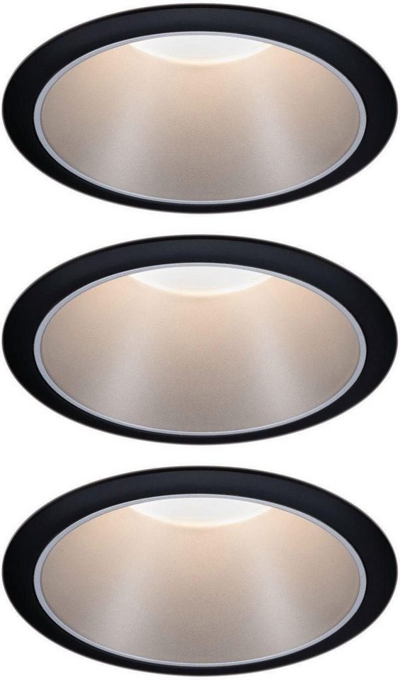 Paulmann LED Einbauleuchte Cole, Dimmfunktion, LED wechselbar, Warmweiß, Deckenspots, 3er Set von Paulmann