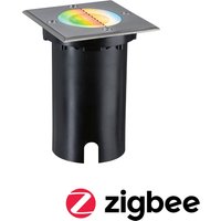 Paulmann LED Einbauleuchte "Floor eckig 110x110mm RGBW+ 4,9W 300lm 230V Eisen gebürstet Aluminium" 1 Stk. Tageslichtweiß Bodeneinbauleuchte Smart Home Zigbee 3.0 IP67 von Paulmann